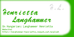 henrietta langhammer business card